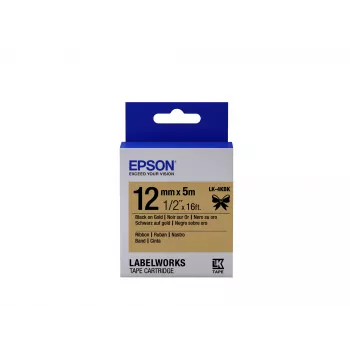 Epson Label Cartridge Satin Ribbon LK-4KBK Schwarz/Gold 12mm (5m)