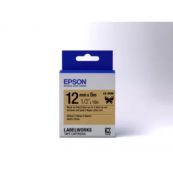 Epson Label Cartridge Satin Ribbon LK-4KBK Schwarz/Gold 12mm (5m)