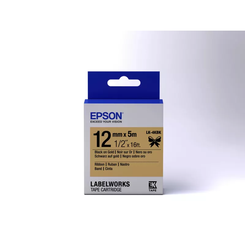 Epson Label Cartridge Satin Ribbon LK-4KBK Schwarz/Gold 12mm (5m)