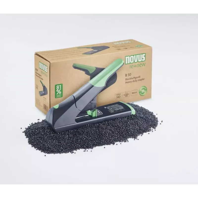 Heftgerät Novus B 50 re+new Heftleistung 140 Blatt Schwarz Grün