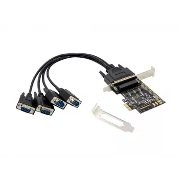 Conceptronic 4-Port DB9 RS232 Serielle PCIe-Karte, PCIe, RS-232, PCIe 2.0, RS-232, Schwarz, China