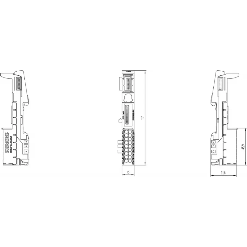 Elektrische Klemme Siemens 6ES7193-6BP00-0BA1, mehrfarbig, 49 g, 1 Stk.