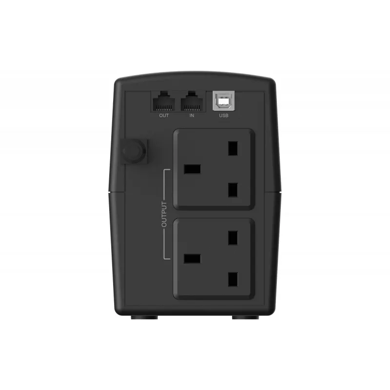 Conceptronic ZEUS02G 850VA 480W USV, 2 UK-Steckdosen, HID-USB, RJ45 Ein/Aus, AVR