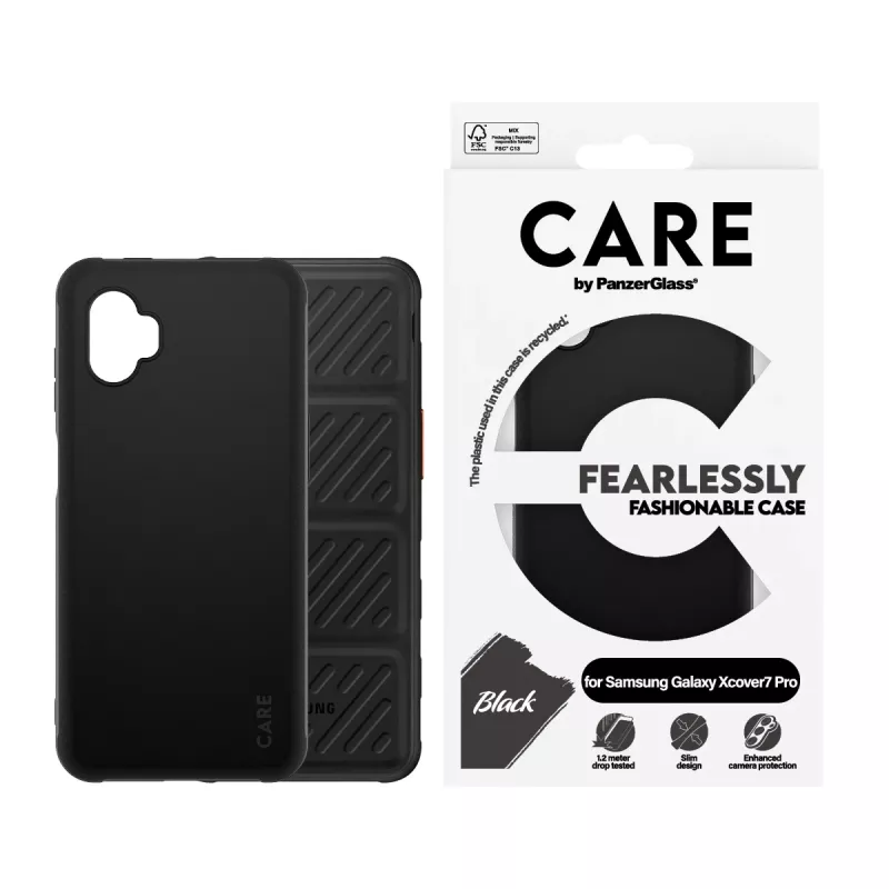 Schutzende TPU-Hülle PanzerGlass für Samsung Galaxy Xcover7 Pro — Schwarz