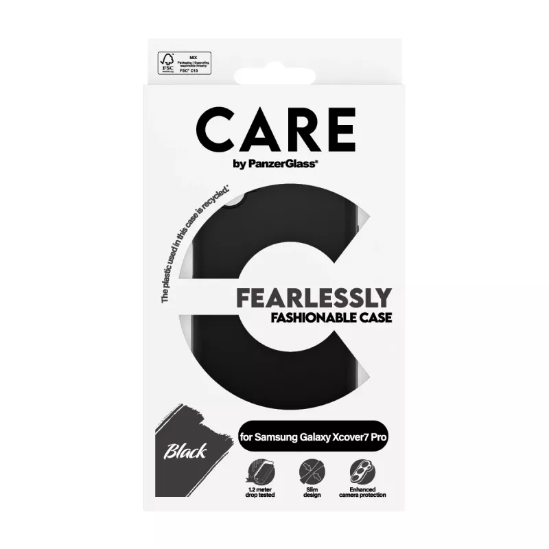 Schutzende TPU-Hülle PanzerGlass für Samsung Galaxy Xcover7 Pro — Schwarz