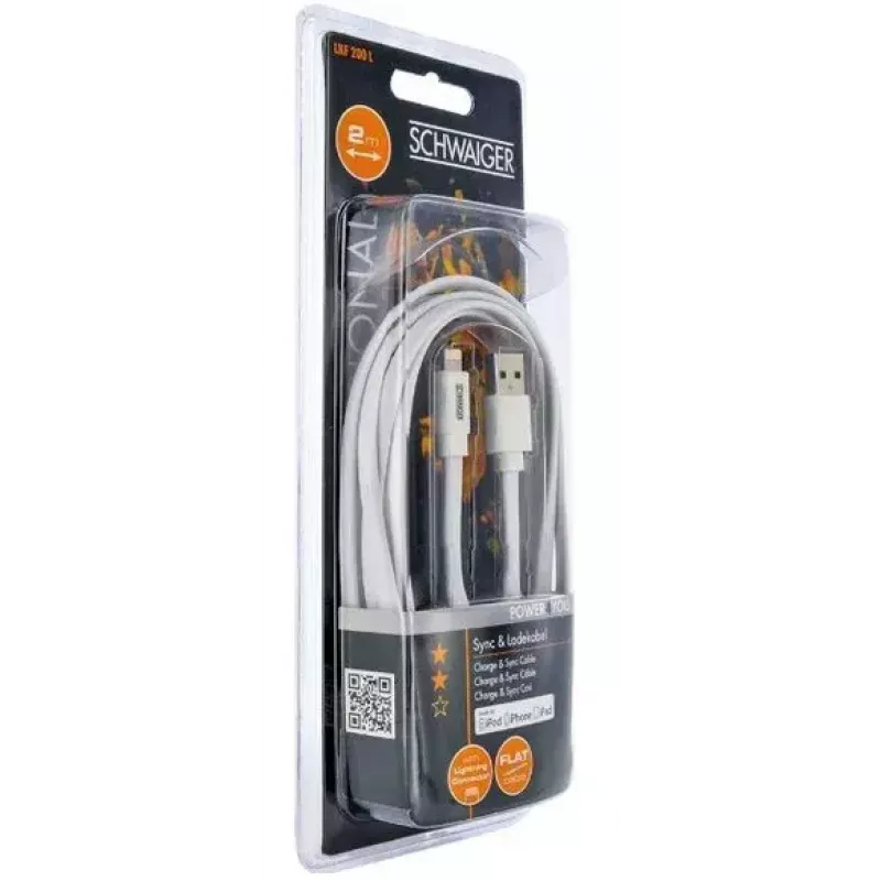 Lightning-Kabel Schwaiger LKF200L532 2 m Weiß
