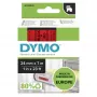 DYMO Authentic D1 Etiketten | 24 mm x 7 m Rolle | Schwarzer Druck auf Rot | Selbstklebende Etiketten für LabelManager Etikettendrucker