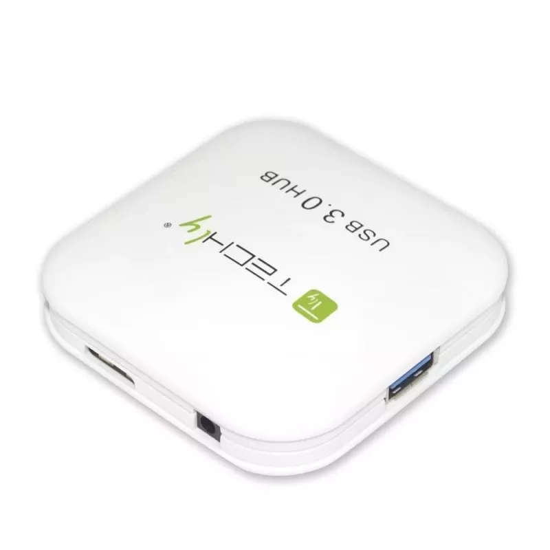 Techly USB 3.0 Super Speed Hub 4 Ports Weiß IUSB3-HUB4-WH, USB 3.2 Gen 1 (3.1 Gen 1) Typ-A, 5000 Mbit/s, Weiß, 0,8 m, CE, RoHS, USB 2.0 USB 1.1