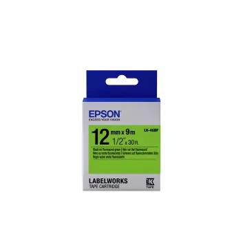 Epson Label Cartridge Fluorescent LK-4GBF Schwarz/Grün 12mm (9m)