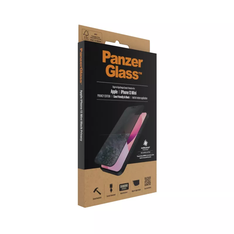 PanzerGlass Privacy Screen Protector Apple iPhone 13 Mini Edge-to-Edge kratz- und stoßfest