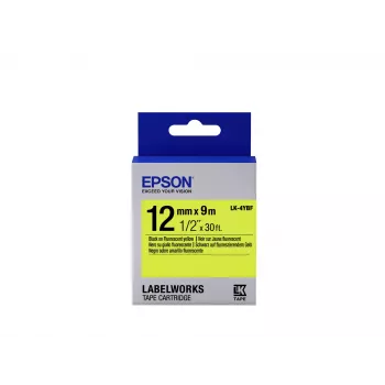 Epson Label Cartridge Fluorescent LK-4YBF Schwarz/Gelb 12mm (9m)