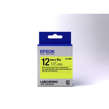 Epson Label Cartridge Fluorescent LK-4YBF Schwarz/Gelb 12mm (9m)