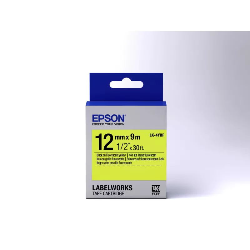 Epson Label Cartridge Fluorescent LK-4YBF Schwarz/Gelb 12mm (9m)