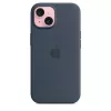 Silikon Case Cover Apple iPhone 15 MagSafe Storm Blue
