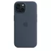 Silikon Case Cover Apple iPhone 15 MagSafe Storm Blue