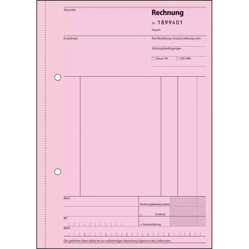 Geschäftsformular Sigel SD132 A5 Pink Weiß Gelb 150 Blatt