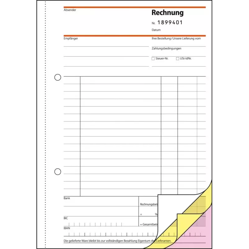 Geschäftsformular Sigel SD132 A5 Pink Weiß Gelb 150 Blatt