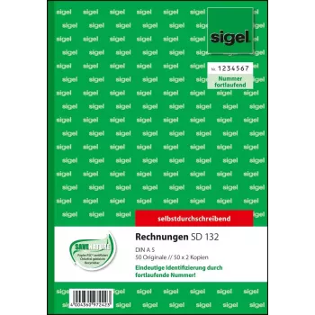 Geschäftsformular Sigel SD132 A5 Pink Weiß Gelb 150 Blatt