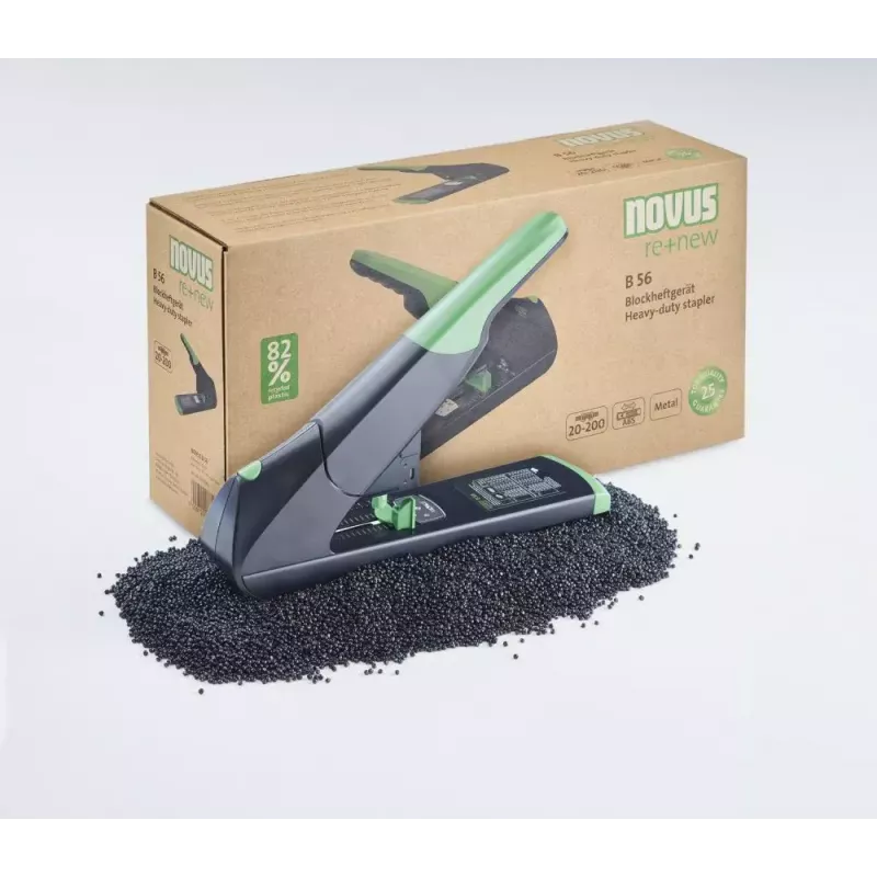 Stapler Novus B 56 re+new Schwarz Grün 200 Blatt Kapazität