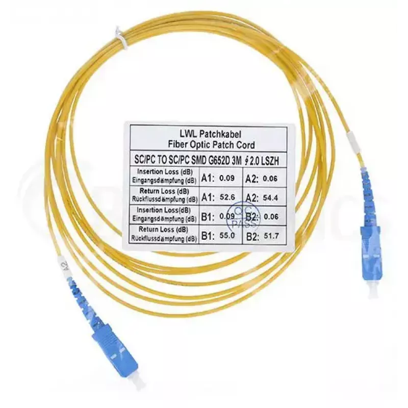 Glasfaserkabel BlueOptics SFP2222BU10MK SC G.657.A1 10 m Gelb