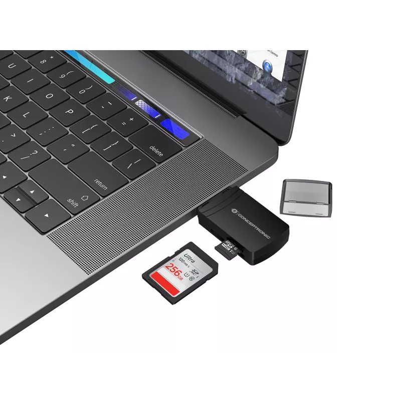 Conceptronic BIAN06B SD TF/MicroSD 4.0 Kartenleser, UHS-II, USB 3.0, 5 Gbit/s