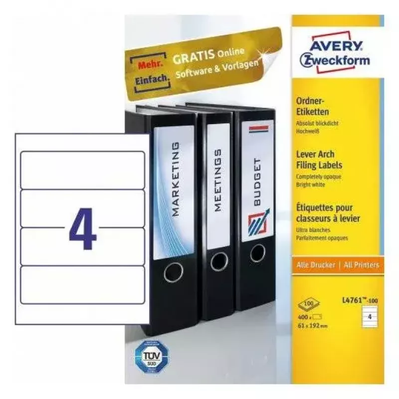 Selbstklebendes Etikett Avery L4761-100 Abgerundetes Rechteck
