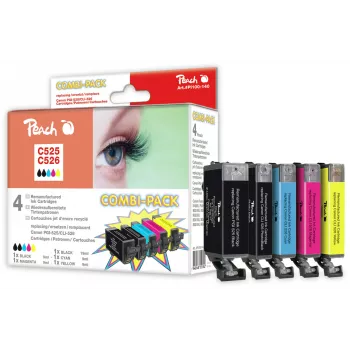 Peach PI100-140 Tintenpatrone 5 Stk. Kompatibel Schwarz, Cyan, Fotoschwarz, Gelb