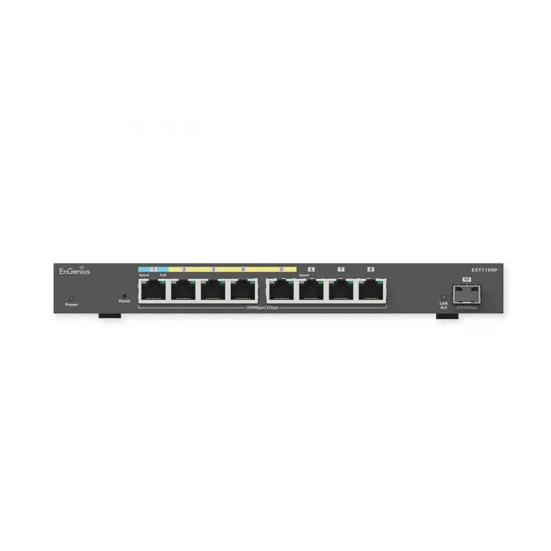EnGenius Managed Switch Extender, intelligent, 9-Port GbE, af/at/bt, PoE-Leistung abhängig von der PD-Port-Leistung