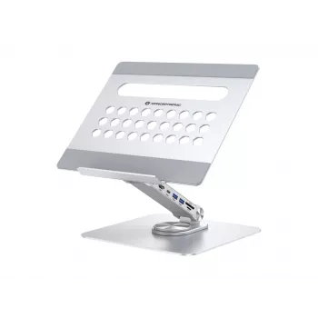 Conceptronic DONN27G, Laptopständer, Silber, Aluminium, 360°, USB 3.2 Gen 1 (3.1 Gen 1) Type-C, 5000 Mbit/s
