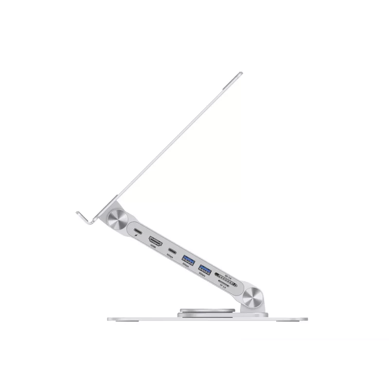 Conceptronic DONN27G, Laptopständer, Silber, Aluminium, 360°, USB 3.2 Gen 1 (3.1 Gen 1) Type-C, 5000 Mbit/s