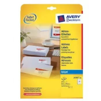 Druckeretiketten Avery J4792-25 Weiß