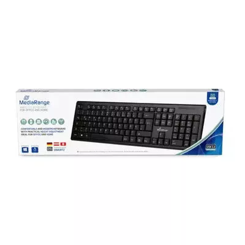 Tastatur MediaRange MROS111 Universal RF Wireless QWERTZ Schwarz