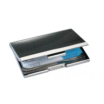 Visitenkartenetui Sigel VZ130 Chrom Schwarz