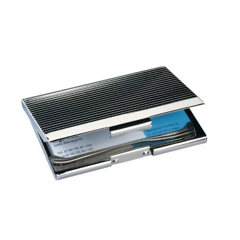 Visitenkartenetui Sigel VZ130 Chrom Schwarz