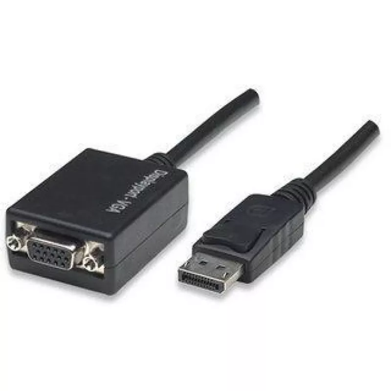 Techly DisplayPort DP auf VGA-Adapter M F IADAP DSP-250, 0,07 m, DisplayPort, 2 x VGA (D-Sub), Male, Female, 1920 x 1200 Pixel