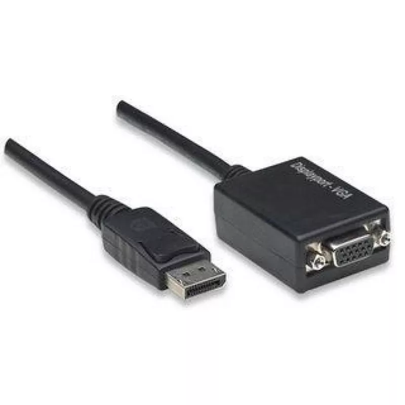 Techly DisplayPort DP auf VGA-Adapter M F IADAP DSP-250, 0,07 m, DisplayPort, 2 x VGA (D-Sub), Male, Female, 1920 x 1200 Pixel