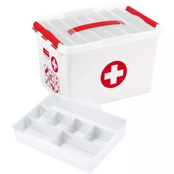 Aufbewahrungsbox Sunware Q-line Rechteckig Rot Weiß