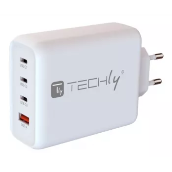 Techly IPW-PD140W-WH mobiles Ladegerät Powerbank, Smartphone, Tablet, Universal Weiß AC Schnellladen Innenbereich