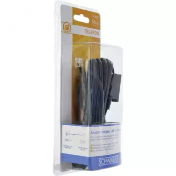 Kabel RJ-11 Schwaiger 10m TAE-N Schwarz
