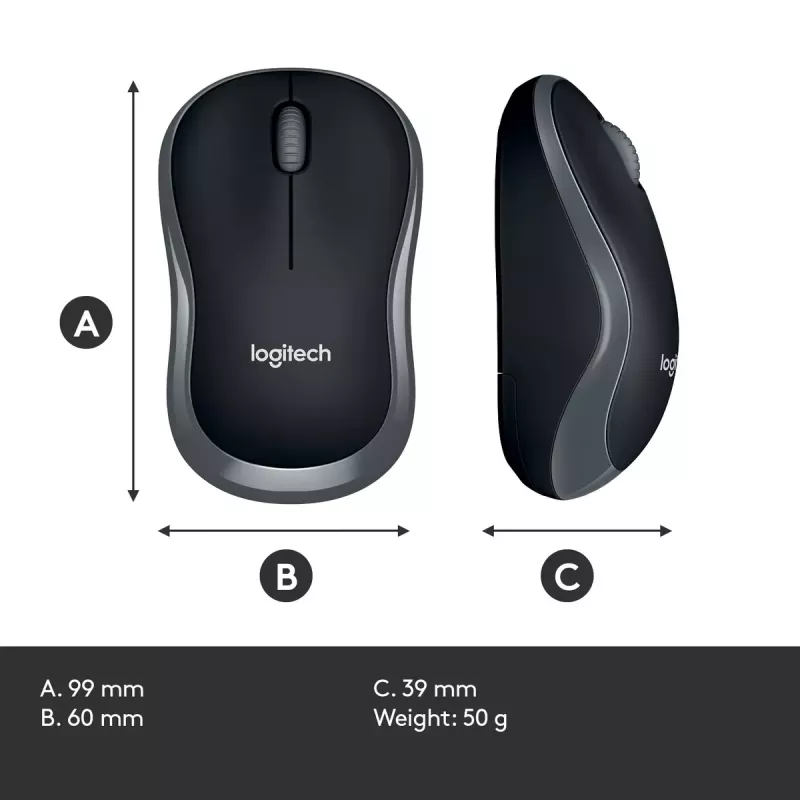 Maus Logitech M185 Swift Wireless Grau