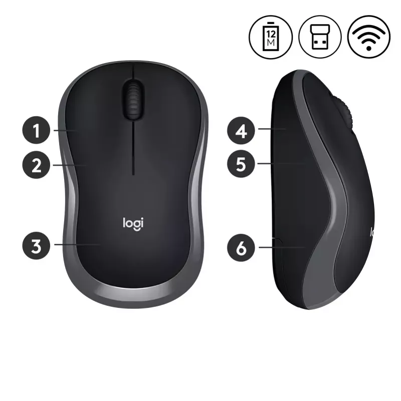 Maus Logitech M185 Swift Wireless Grau