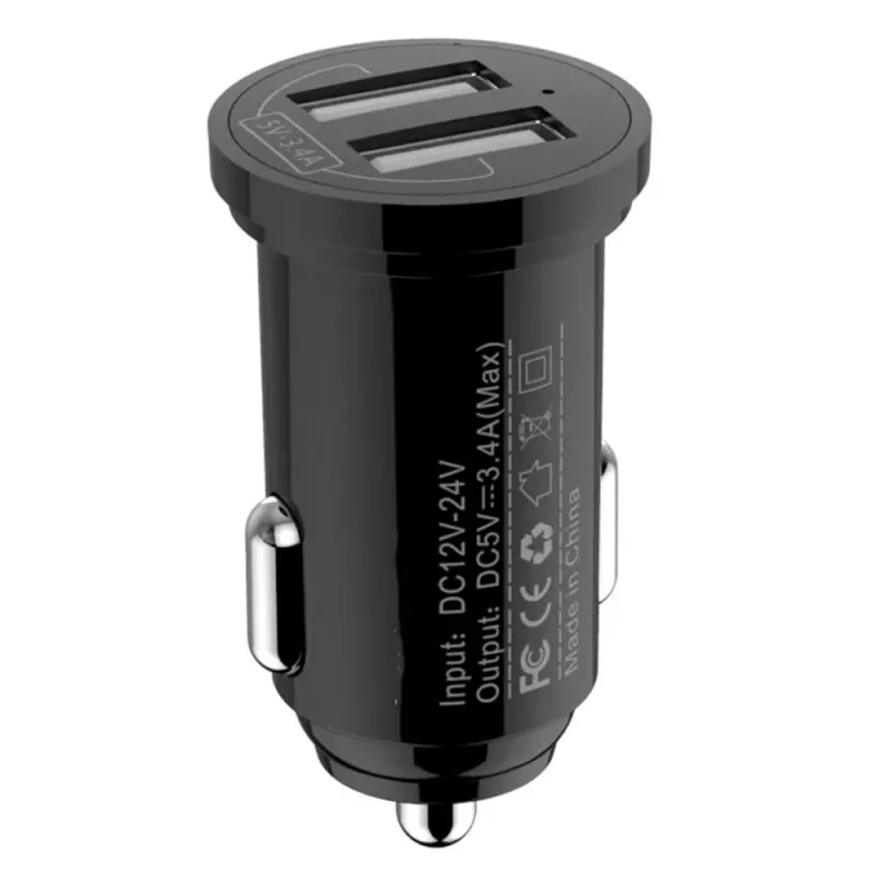 Techly Mini Auto-Ladegerät 2 USB-A-Anschlüsse 24W / 4,8A Schwarz