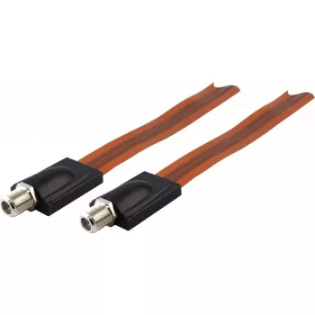 Ultraflaches Fensterdurchführungskabel SCHWAIGER KFF30 531 F-Stecker 0,173 m Schwarz Rot