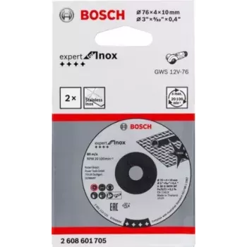 Bosch Expert for Inox Schleifscheiben, 76 x 4 x 10 mm, 2 Stück
