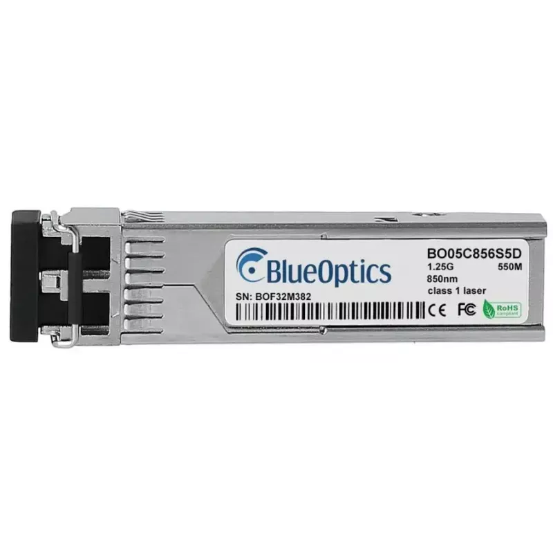 Glasfaser-SFP-Transceiver BlueOptics J4858D-BO, 1250 Mbit/s, 850 nm, Silber