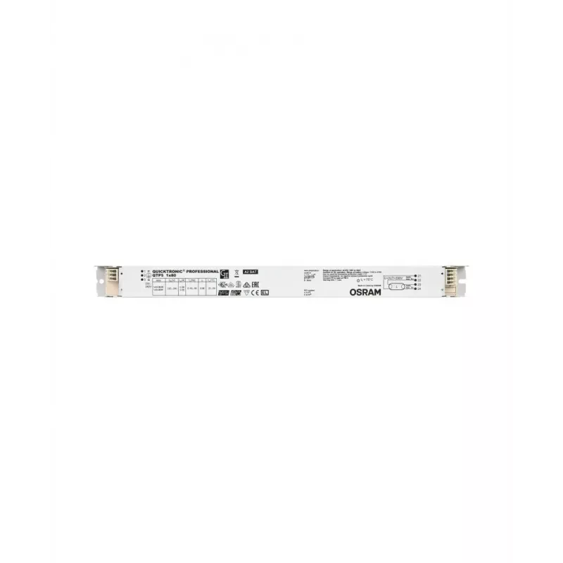 Elektronisches Vorschaltgerät Osram QTP5 1X80, Lebensdauer 100000 h, AC 198–264 V, 50/60 Hz, 40 A, -20–50 °C, 360×30×21 mm