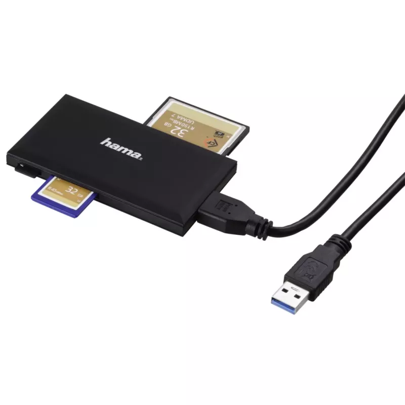 Hama 00181018 Kartenleser USB 3.2 Gen 1 (3.1 Gen 1) Type-A Schwarz