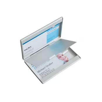 Visitenkartenetui Sigel VZ136 Aluminium Silber