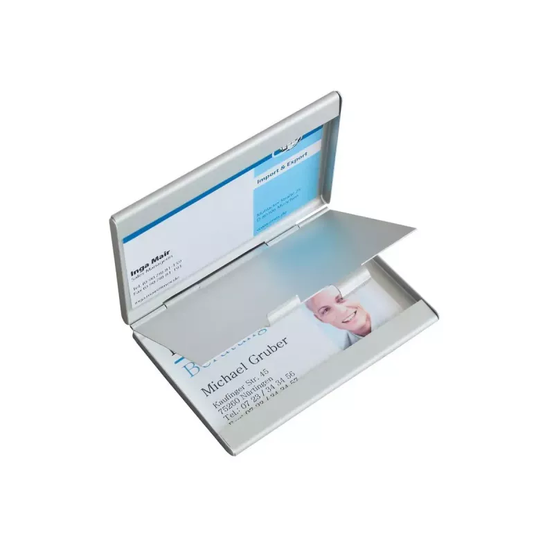 Visitenkartenetui Sigel VZ136 Aluminium Silber