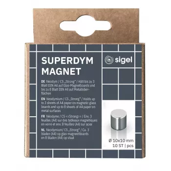 Bastelmagnet Zylinder Sigel BA701 Neodym Silber 10mm